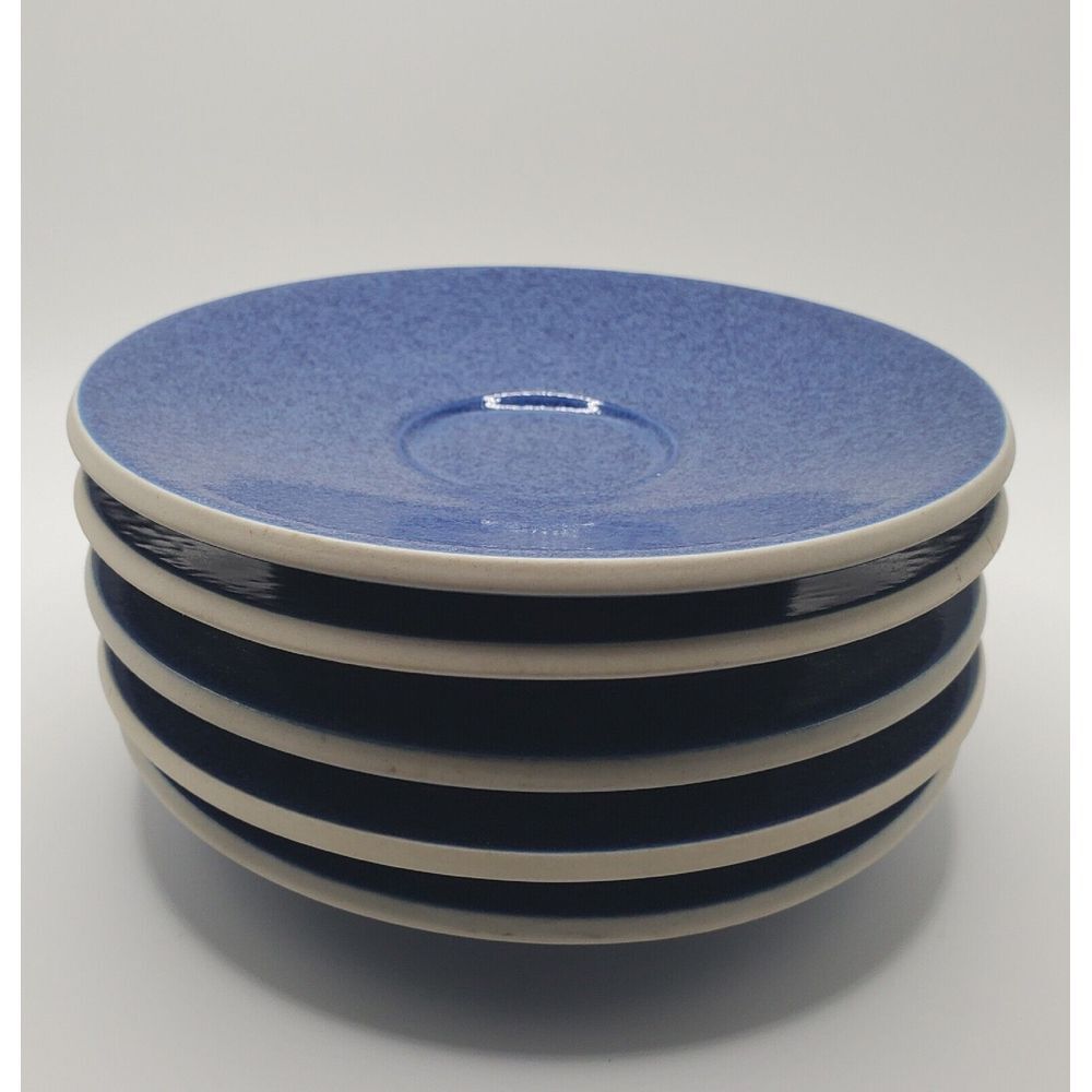 Sasaki Colorstone Sapphire Saucers Vignelli Designs Made In Japan Set Of 5
